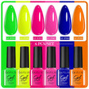 LILYCUTE 6Pcs/Set Purple Color Series Nail Gel Glitter Semi Permanent UV LED Gel Nail Art Soak Off Polish Kit Design Manicure