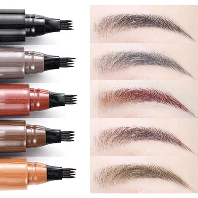 Four-pronged eyebrow pencil, four-end, long-lasting, non-smudged, water-resistant, anti-smudged eyebrow pencil