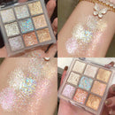 9Colors Glitter Eyeshadow Palette Earth Color Pearlescent Eye Shadow Shimmer Highlights Sparkling Sequin Blue Purple Eyes Makeup