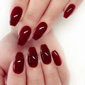 24Pcs Christmas Red Press On False Nails With Adhesive Short Ballerina Coffin Fake Nails DIY Full Cover Tips Manicure Tool