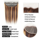 P4/27 Highlight Straight Human Hair Bundles with Closure Brazilian 100% Human Hair Bundles With 4x4 5x5 Lace Closure 13x4 13x6