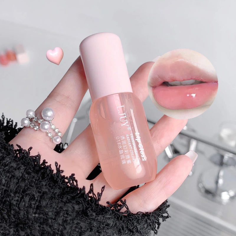 Fruit Crystal Jelly Lip Oil Hydrating Transparent Glass Lip Gloss Plumping Clear Lip Plumper Serum Lips Care Makeup Cosmetics