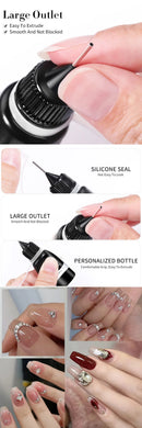 LILYCUTE 10ML Rhinestones Glue Line Gel Nail Polish Multifunction NO Wipe Super Strong Adhesive Nail Gem Glue For Nail Art
