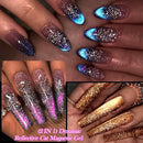 LILYCUTE 7ml Dynamic Reflective Cat Magnetic Gel Gold Sparkling Double Light Effect Semi Permanent UV Nail Art Gel Varnish