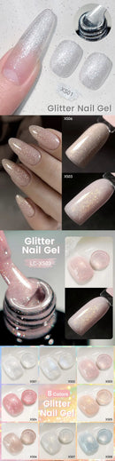 LILYCUTE 7ml Glitter Nail Gel Polish Sequins Colorful Shinning Gel Varnish Nail Art Semi Permanent Soak off Manicure UV LED Gel