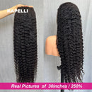 280% Density Burmese Curly Human Hair Wig 13x4 HD Transparent Lace Frontal Wigs Pre Plucked Rem Burmese Human Hair Wigs 32 inch