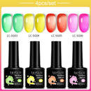 LILYCUTE 4/5Pcs/Set 7ML Nude Pink Gel Nail Polish and Translucent Jelly Nail Art Gel Semi Permanent Soak Off Design Manicure Set