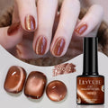 LILYCUTE 7ml Autumn Cat Magnetic Gel Nail Polish Red Brown Semi Permanent Glitter Magnetic Gel UV/LED Soak Off Varnish Design