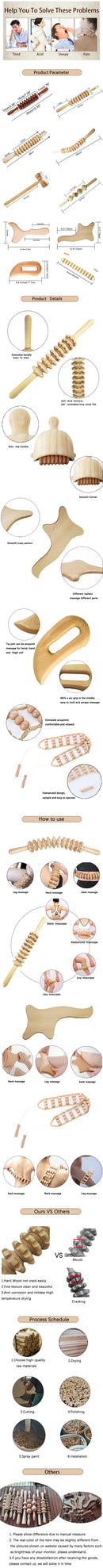 Wood Therapy Massage Tool Lymphatic Drainage Massager Wooden Therapy Cup Mushroom Massager Anti Cellulite Fascia Massage Roller