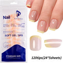 120Pcs Medium Long Square Acrylic French Fake Nails Full Cover Wearable French Press on Nails for Women Mixed Size False Nails