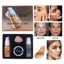 Makeup Primer Milk Set, Makeup Powder, Sponge Puff Four - Piece Set, Durable, Easy Makeup, Makeup Set Christmas Gift
