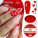 LILYCUTE 8ml 3D Painting Nail Gel White Black Color High Saturation Gradient Pat Multifunctional UV LED No Wipe Manicure Gel