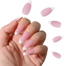 120Pcs Medium Long Square Acrylic French Fake Nails Full Cover Wearable French Press on Nails for Women Mixed Size False Nails