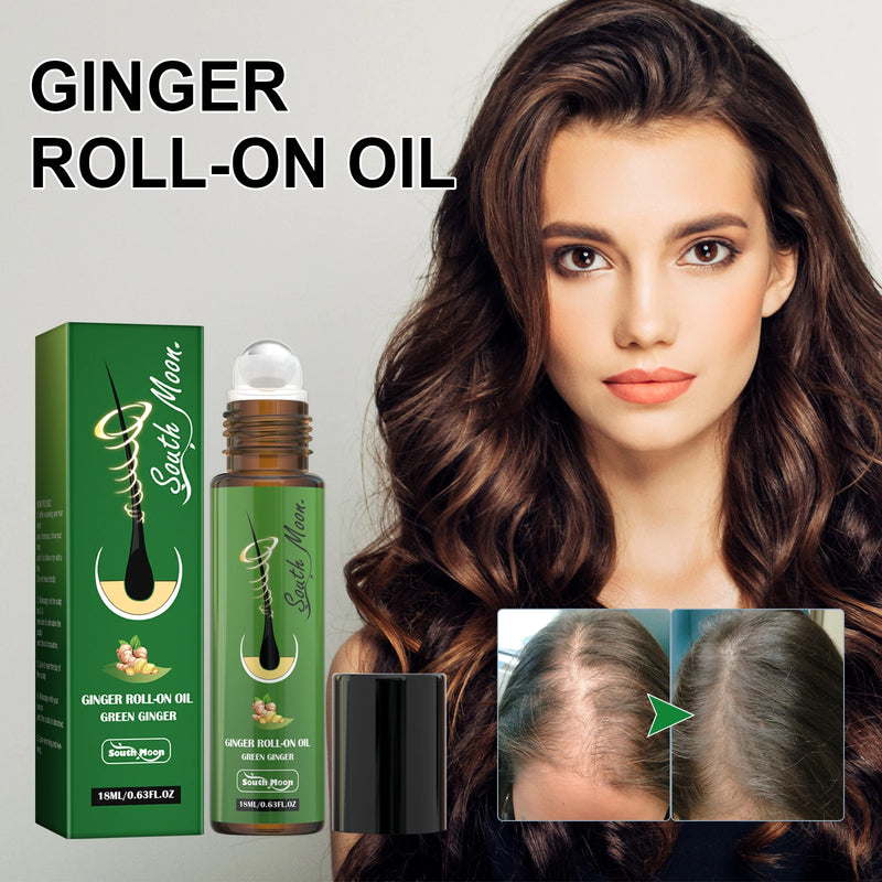 Ginger Dense Roll-On Oil Restore Hair Scalp Care Deeply Moisturize Nourishes Hair Roots, Solidifies Dense Hair Essential Oil