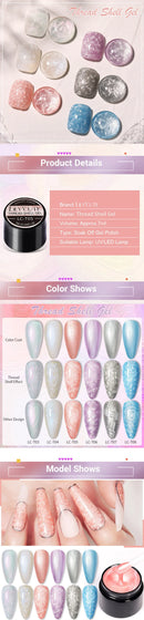 LILYCUTE 7ML Thread Shell Nail Gel Polish 3D Aurora Pearl Shell Vernis Semi Permanent Soak Off UV DIY Design Nail Art Varnish