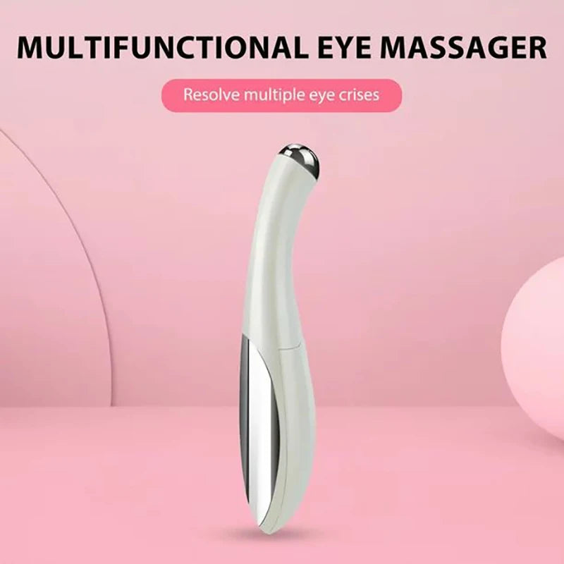 Electric Eye Massager Vibration Wrinkle Anti-Ageing Eye Massage Dark Circle Removal Beauty Face Eye Care Pen Pink and White