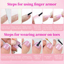 144pcs French hand and foot wear nail set summer short square shiny false toenail acrylic full coverage suitable for nail salon
