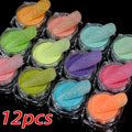 24pcs/Set Sparkly Holographic Fine Sugar Nail Powder Diamond Chrome Pigment Dust For Gel Polish Glitter Manicure Accessories
