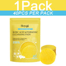 HOYGI Turmeric Kojic Acid Cleansing Pads Gentle Exfoliating Cleansing Pores Oil Control Brighten Smooth Washing Sponge Skin Care