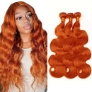 #350 Color Ginger Orange Bundles Body Wave Human Hair Bundles Dark Orange Double Weft Brazilian Virgin Real Remy Hair Extensions