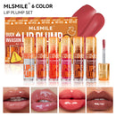 MLSMILE Duck Lip Plump Lip Oil Moisturizing Lip Gloss Mirror Water nature long-lasting Gloss Gloss Pearl Lip Glaze Set