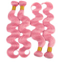 Rose Pink Color Body Wave Bundles Human Hair Unprocessed Virgin Hair Colored Fashion Pink Raw Hair 1/2/3/4 Bundles Deals