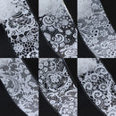 10 Rolls/Box White Black Lace Nail Art Foils Set Nail Transfer Sticker Paper DIY Manicure Nail Decoration Accessories