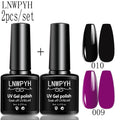 LNWPYH 2Pc Gel Nail Polish Kit Professional Glitter Nail Gel Polish Semi Permanent Soak Off UV Nail Art Gel Varnish Nail Art Set