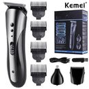 KEMEI KM-1407 Rechargeable Electric Nose Hair Clipper Multifunctional Men Hair Trimmer Professional Electric Shaver Beard Razor