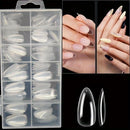 120 Pieces of Transparent Coffin/Almond/Fine High Heels/椭圆形/Square/Other Shape Style Boxed Nails, 12 Sizes Full Coverage Acrylic Pressure-Stick Nails, Suitable for Home DIY Manicure, Art and Manicure Salon Use or Gifts