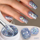 LILYCUTE 7ml Glitter Nail Gel Polish Shining Sparkling Semi Permanent Soak Off UV LED Gel Colorful Effect Gel Varnish DIY Nail
