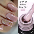 LILYCUTE 7ml Nude Crystal Rubber Base Gel Nail Polish Natural Semi Permanent Soak Off UV LED Varnish DIY Nail Art Manicure