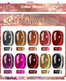 LILYCUTE 7ml Red Cat Magnetic Gel Nail Polish Glitter Full Coverage Varnish Semi Permanent UV/LED Soak Off Nails Art