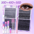 DlY Eyelash Extension Kit Mix Styles Large Capacity Manga Eye Individual Lashes Cluster D Curl With Lash Bond Lash Remove