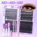 DlY Eyelash Extension Kit Mix Styles Large Capacity Manga Eye Individual Lashes Cluster D Curl With Lash Bond Lash Remove