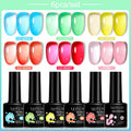 LILYCUTE 6PCs/SET 7ML Jelly Sea Glass Nail Gel Polish Spring Translucent Pink Nude Semi Permanent Soak Off Nail Art Manicure Kit