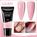 LILYCUTE 1Pc Quick Extension Gel Nail Nude Pink Glitter Building Acrylic Semi Permanent Soak Off UV LED Polish Nail Art Varnish