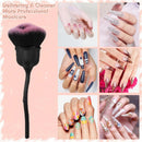 Rose Flower Nail Dust Brush Ultra Soft Nylon Dust Brush for Manicure Cleaner Tools Rose Shape Nail Brush Cleaning Supplies