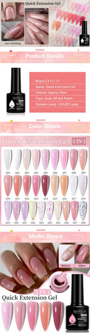LILYCUTE 7ML Nude Pink Quick Extension Gel Nail Polish Milky Clear Sturcture Hard Enhanced Construction Gel Nail Art Manicure