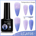 LILYCUTE 7ML Auroras Thermal Gel Nail Polish Brown Glitter Temperature Color Changing Semi Permanent Soak Off UV Nail Art Gel