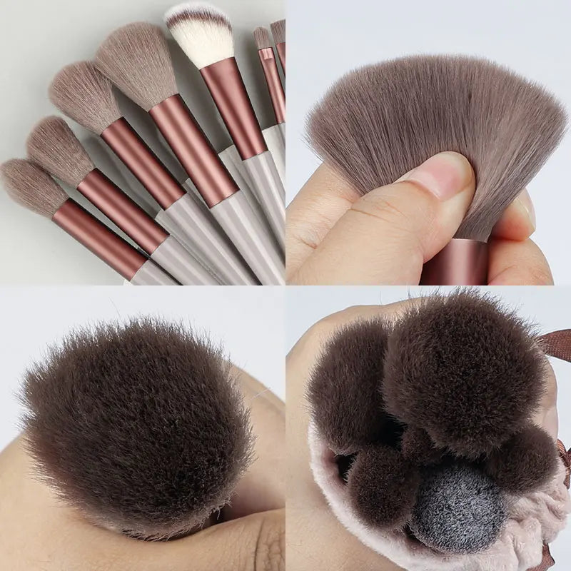 NEW13PCS Makeup Brush Set Eye Shadow Highlighter Concealer Brush Blush Loose Powder Brush Blending Soft Fluffy Women Beauty Tool