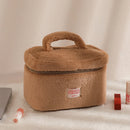 Soft Plush Large Capcity Makeup Bags for Women Daily Cosmetics Organzier Simple Style Tote Travel Toiletry Bag Sac A Main