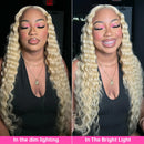 Blonde Human Hair Bundles 613 Deep Wave Bundles Human Hair Brazilian Hair Weave Bundles Remy Human Hair Extensions 36 38 40 Inch