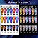 LILYCUTE 7ml 9D Reflective Cat Magnetic Gel Nail Polish Blue Sparkling Semi Permanent UV Gel Soak Off Glitter Gel Nail Art