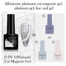 LILYCUTE 7ML Platinum Cat Magnetic Gel Nail Polish Sparkling Rose Gold Foils Glitter Semi Permanent UV Gel Nail Art Manicure