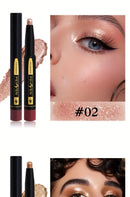 [Eyeshadow] Multifunctional Shimmer Eyeshadow Pen Set - 6 Colors,Long-Lasting High Satin & Matte Neutral Brown Eyeshadow Pencils