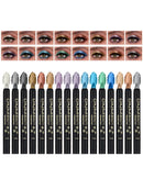 8pcs Metallic Eyeshadow Stick Set - Champagne Glitter & Highlighter, Waterproof Long-Lasting Eye Makeup in Brown, Coral, Black