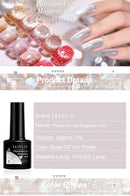 LILYCUTE 7ML Platinum Cat Magnetic Gel Nail Polish Sparkling Rose Gold Foils Glitter Semi Permanent UV Gel Nail Art Manicure