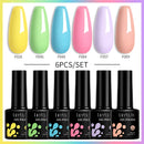 LILYCUTE 6Pcs/Set 7ML Brown Gel Nail Polish Winter Coffee Semi Permanent Soak Off UV Gel Design Nail Art Manicure Kit Varnish