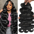100% Unprocessed Virgin Brazilian Human Hair Bundles Natural Black Color 30 32 Inch Body Wave 3/4 Bundles Raw Hair Extensions 16A Remy Pure Human HairBundle
